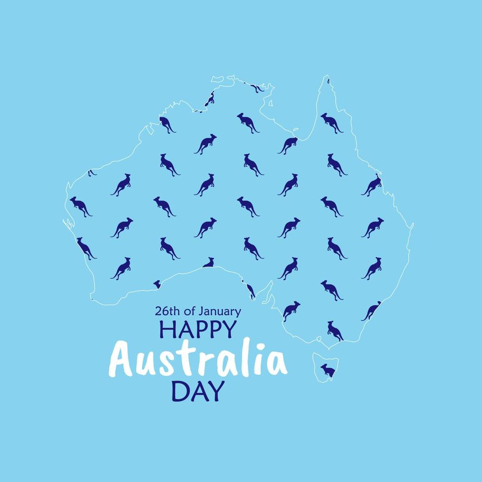 26 gennaio felice giorno dell'australia. illustrazione vettoriale