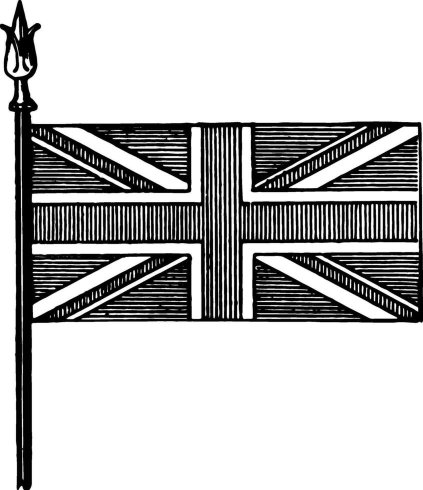 unione nazionale bandiera di grande Gran Bretagna, Vintage ▾ illustrazione vettore