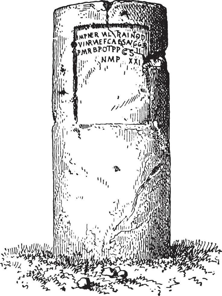 pietra miliare, Vintage ▾ incisione. vettore