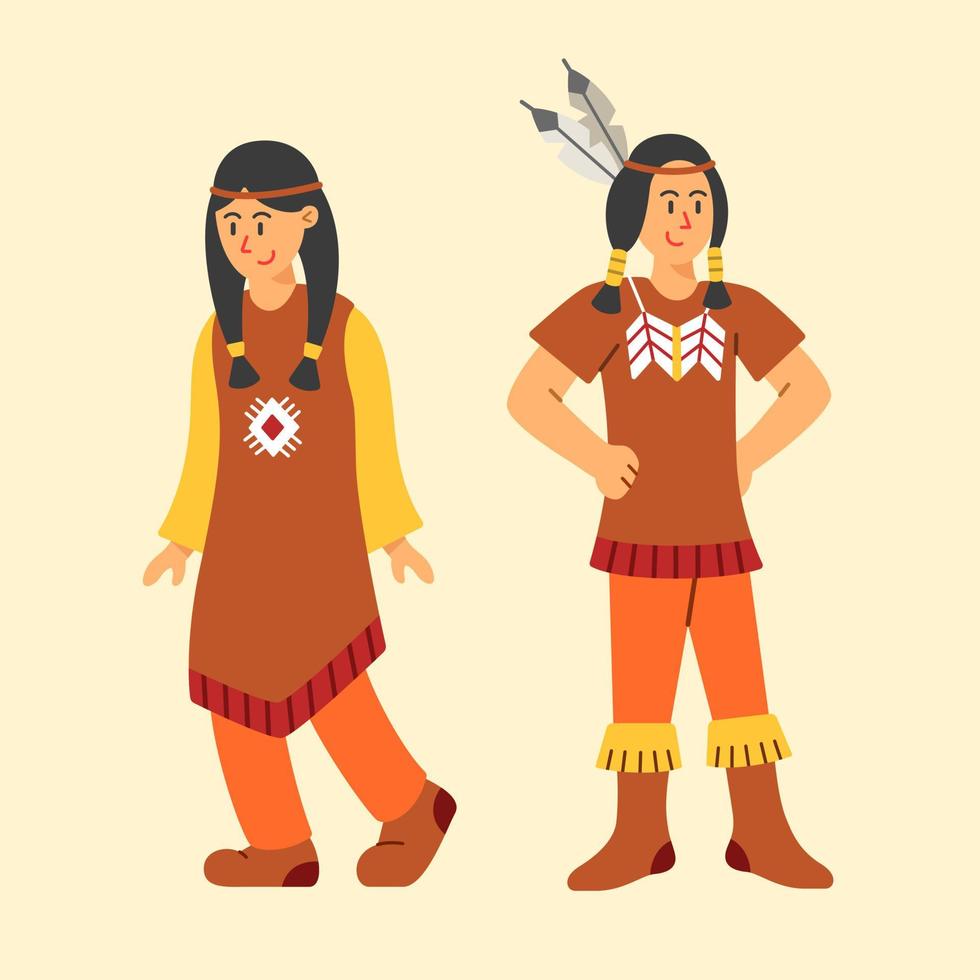 illustrazione vettoriale di vestiti delle persone indigene