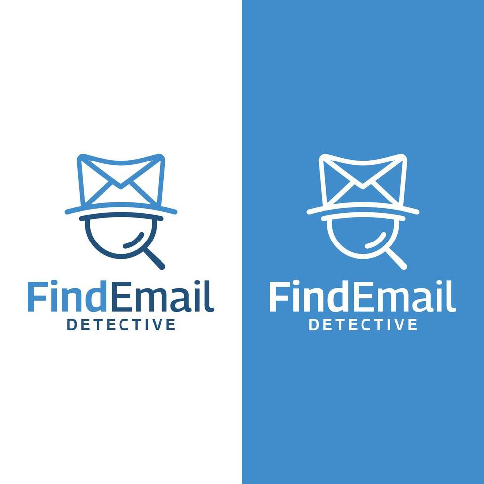 modello di progettazione del logo del detective e-mail di linea semplice vettore