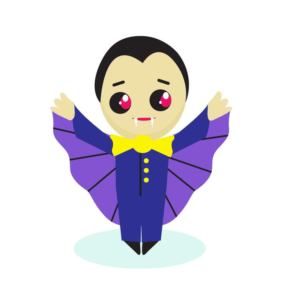 carino vettore piatto Halloween carattere. bambino dracula.