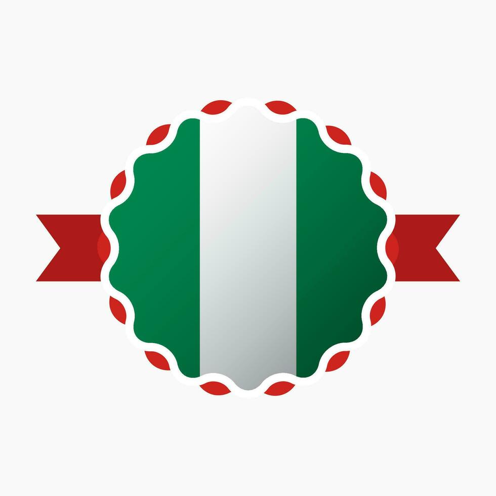 creativo Nigeria bandiera emblema distintivo vettore