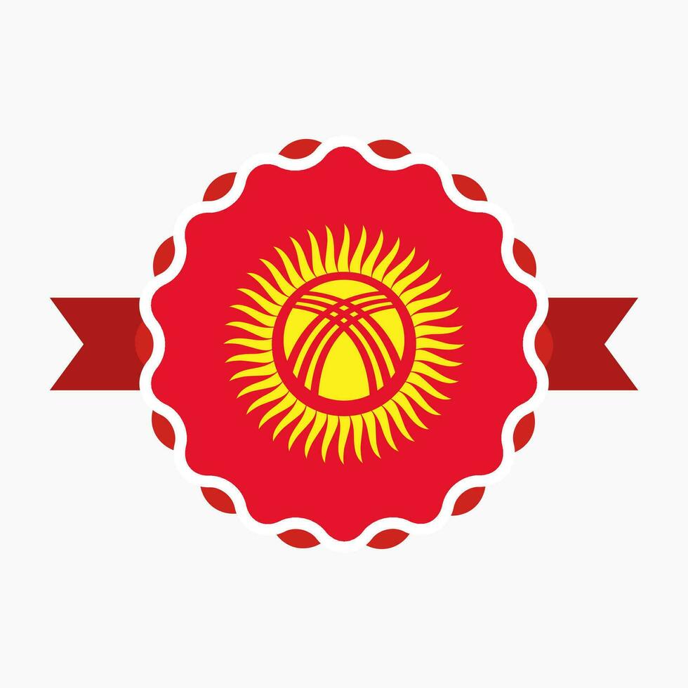 creativo Kyrgyzstan bandiera emblema distintivo vettore