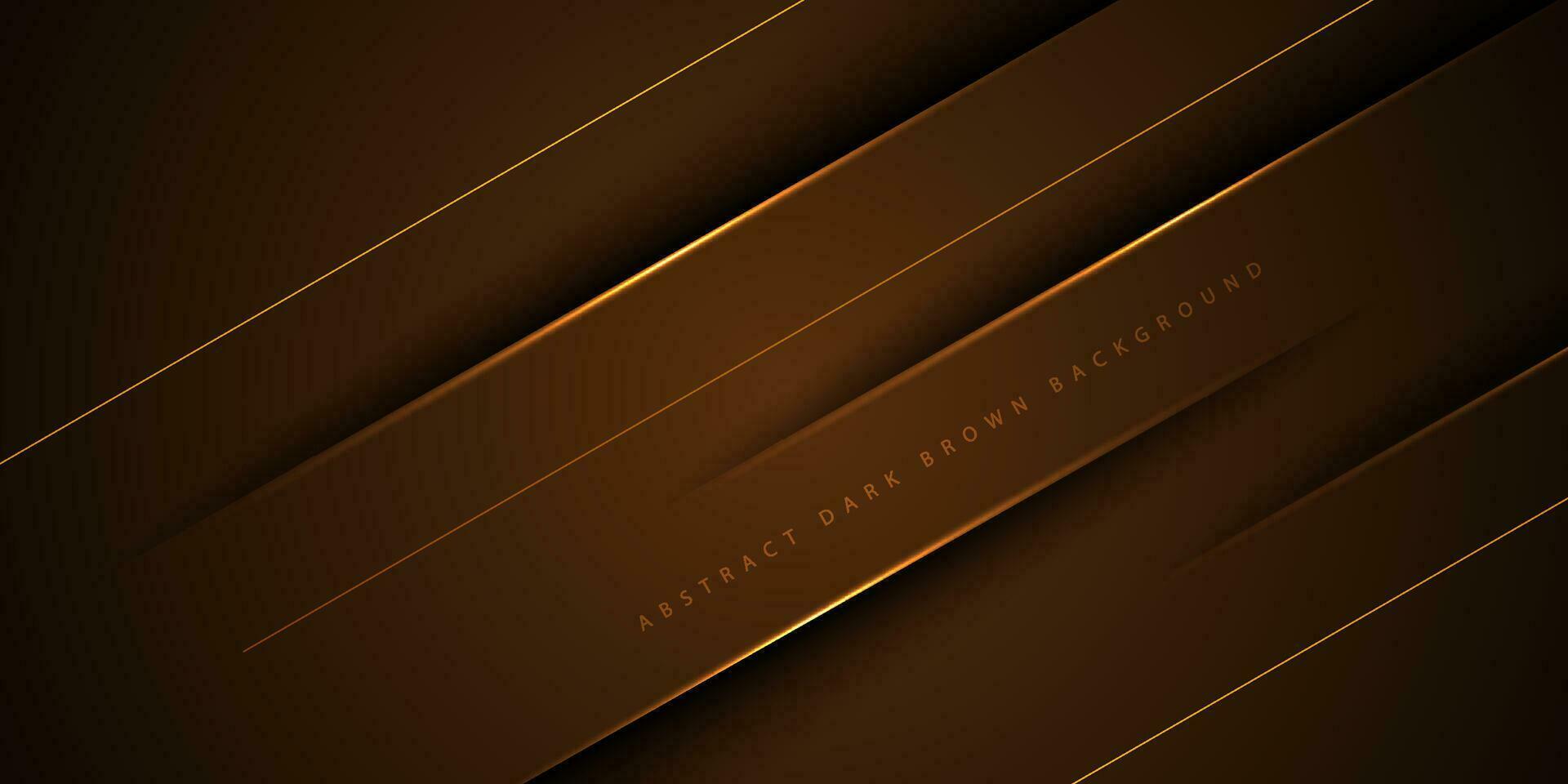 astratto buio Marrone lusso sfondo modello vettore con oro linea, ombra e luci. futuristico sfondo con forte modello design. eps10 vettore