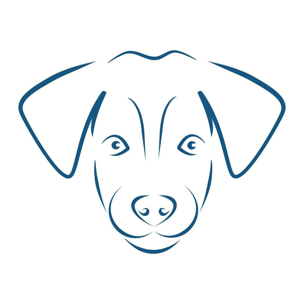 blu cane testa logo isolato su bianca sfondo. minimalista Linee disegno vettore