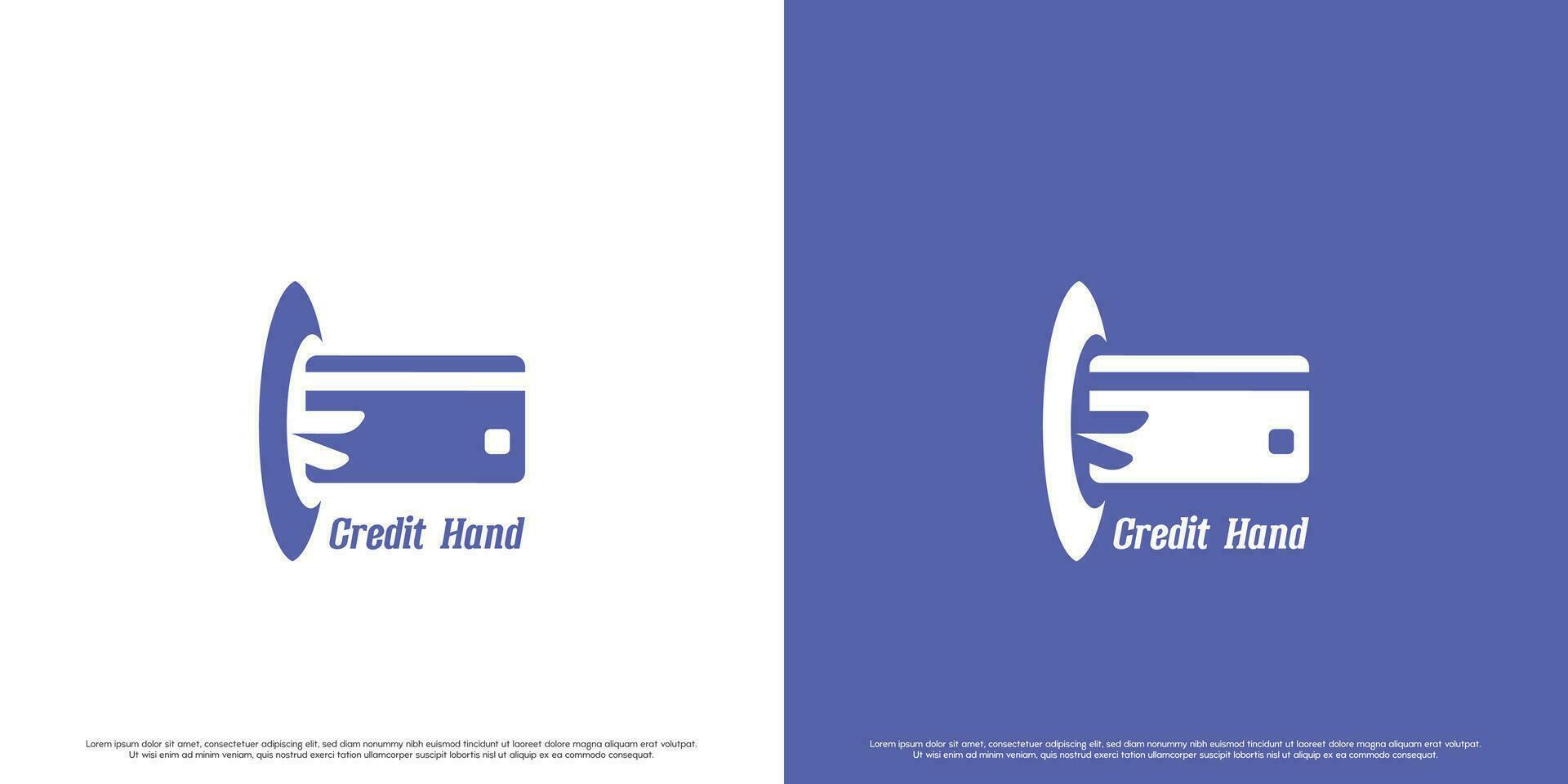 credito carta mano logo design illustrazione. silhouette di mano gesto Tenere banca credito carta Salvataggio i soldi acquisto e vendita depositare addebito carta trasferimento finanza. semplice moderno piatto icona concetto. vettore