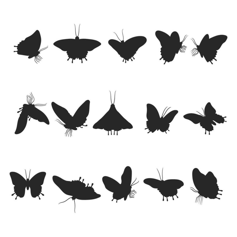 bellissimo farfalla silhouette illustrazione, volante farfalla vettore