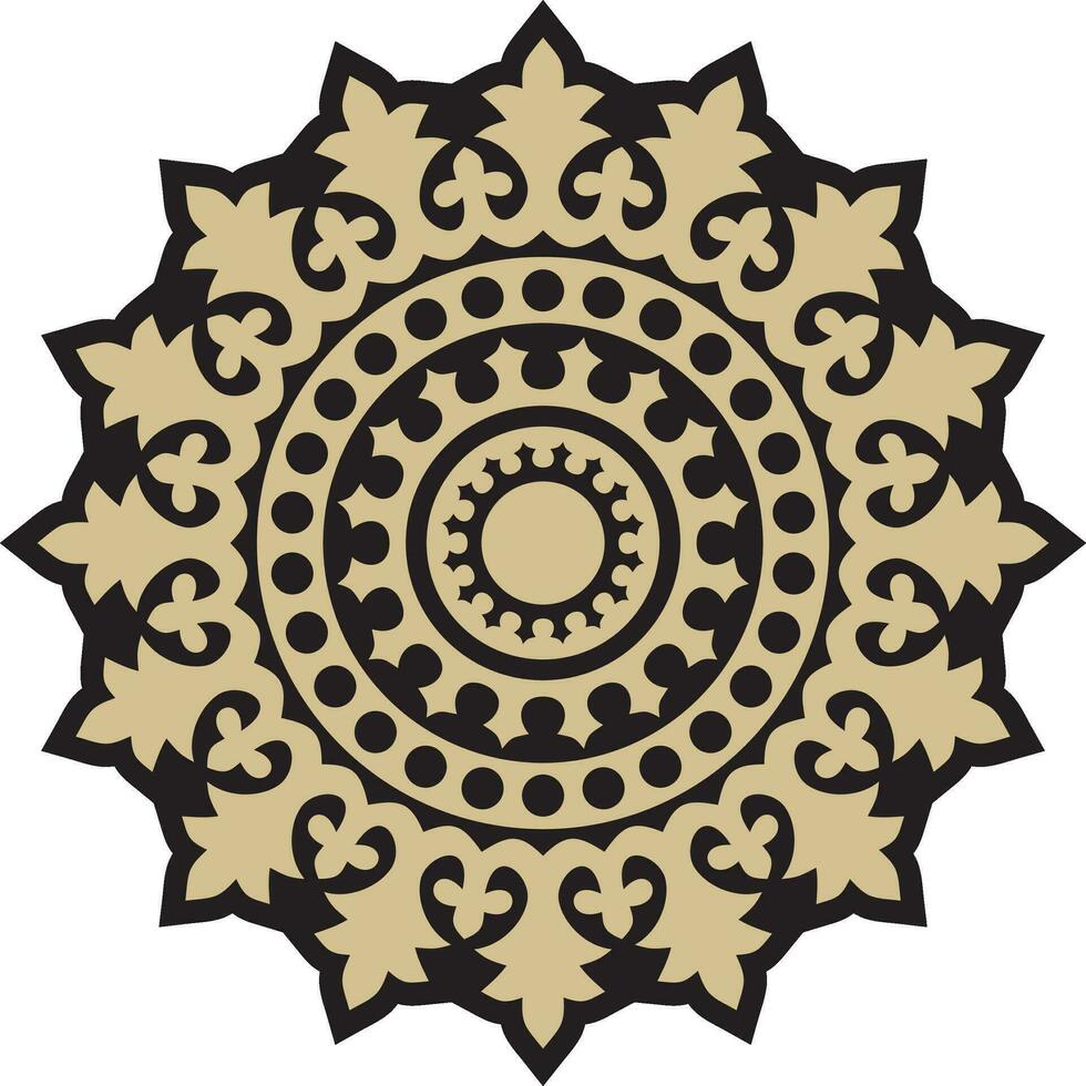 vettore oro e nero il giro antico bizantino ornamento. classico cerchio di il orientale romano impero, Grecia. modello motivi di costantinopoli