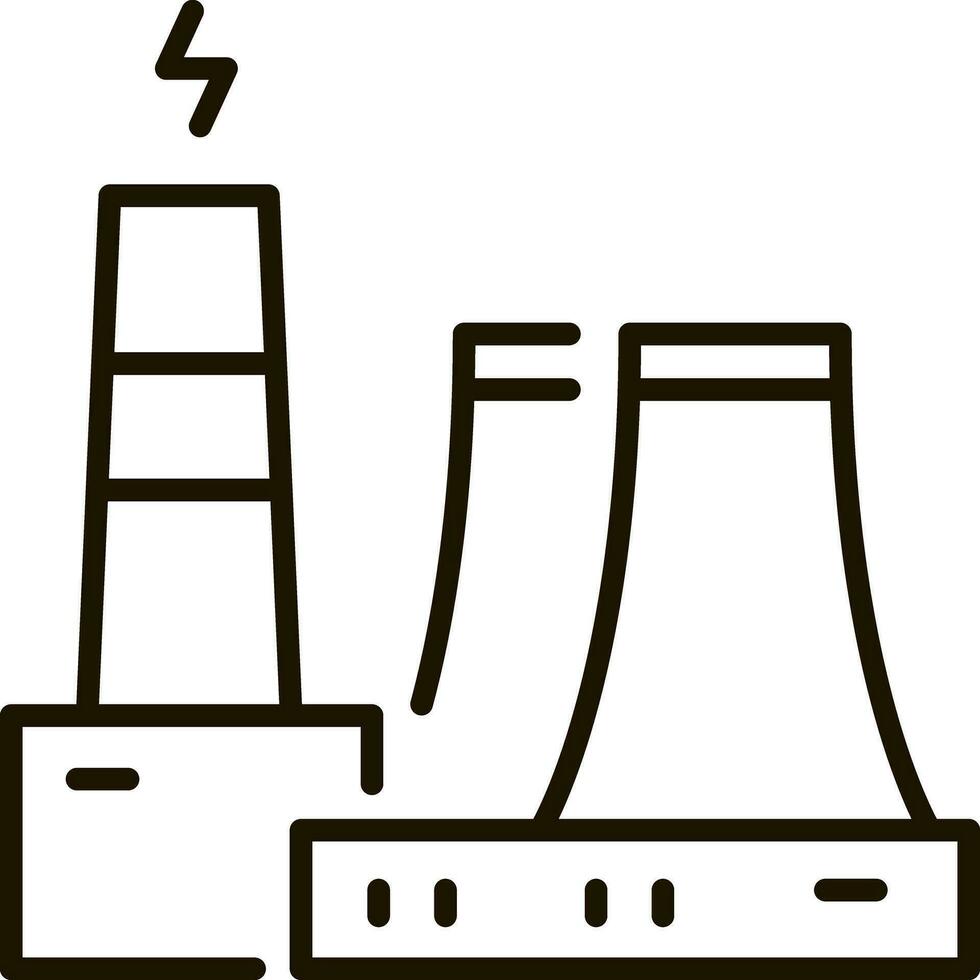 nucleare energia linea icona simbolo illustrazione vettore