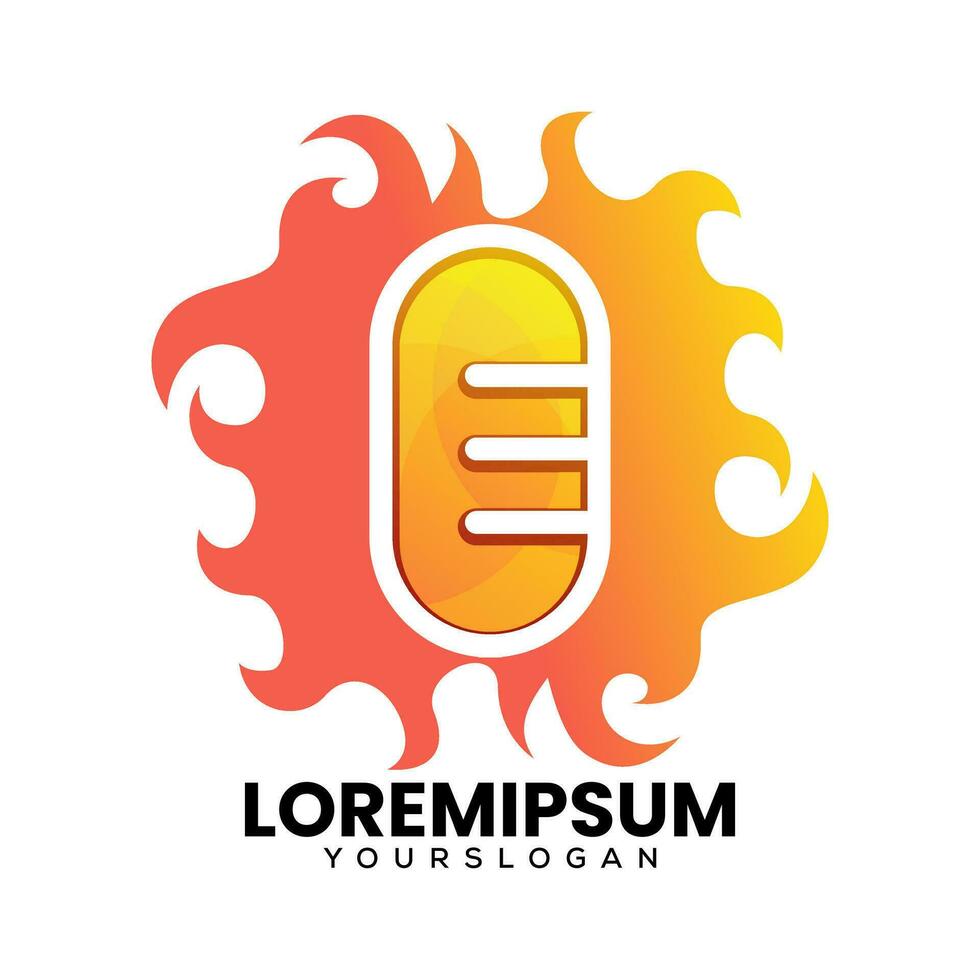 caldo Podcast pendenza icona logo design vettore