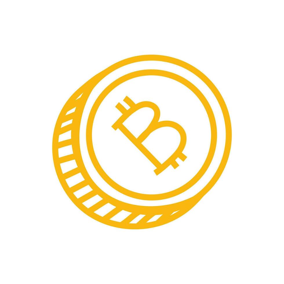 bitcoin moneta semplice icona nel giallo oro colore. per notizia e siti web vettore