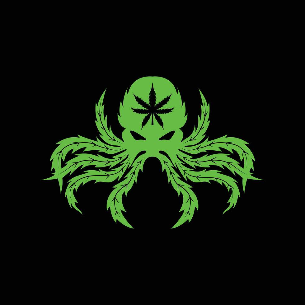 polpo marijuana logo modello, polpo marijuana logo elemento, polpo marijuana vettore illustrazione