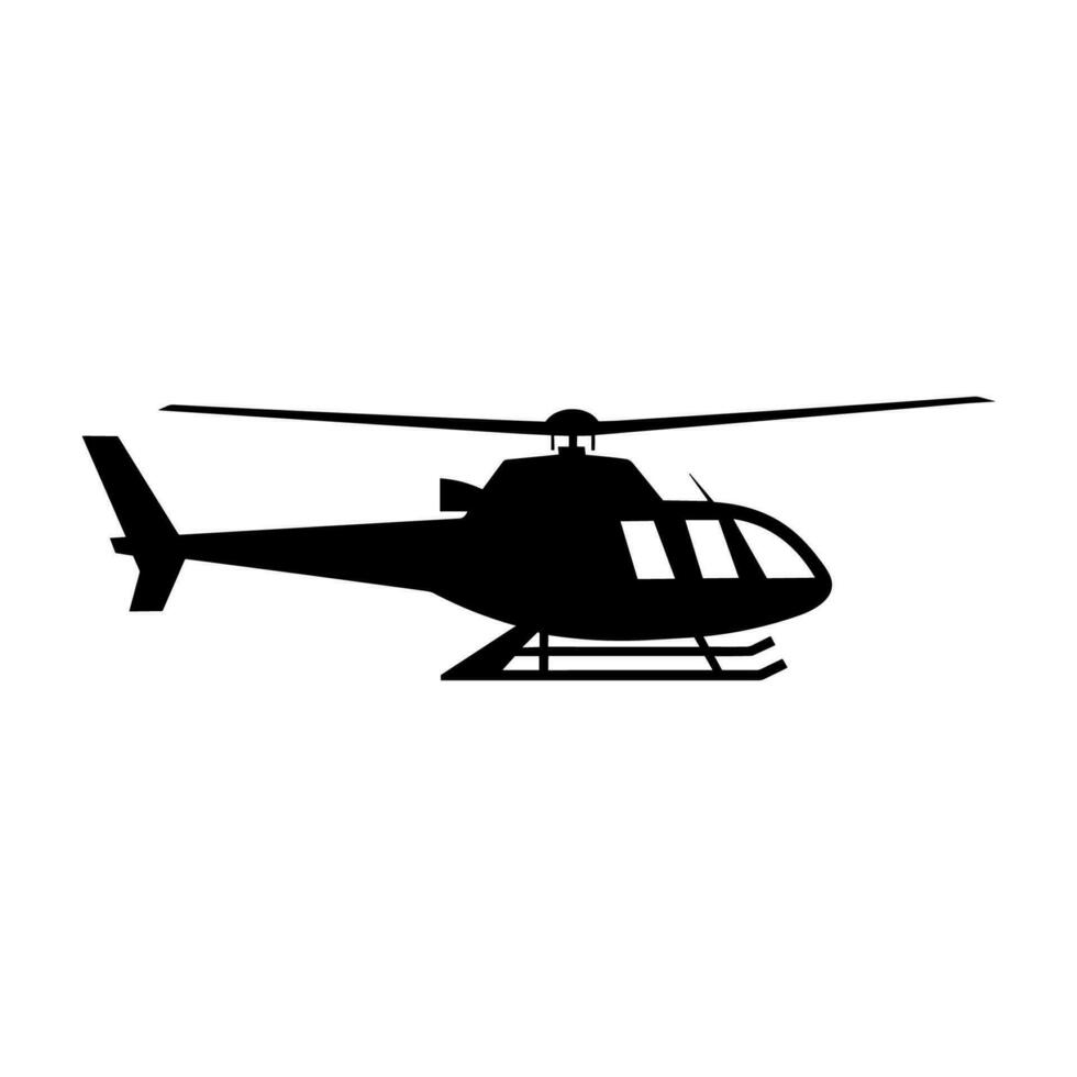 un' elicottero silhouette vettore isolato su un' bianca sfondo
