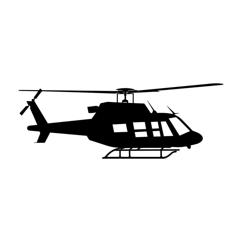 un' elicottero silhouette vettore isolato su un' bianca sfondo