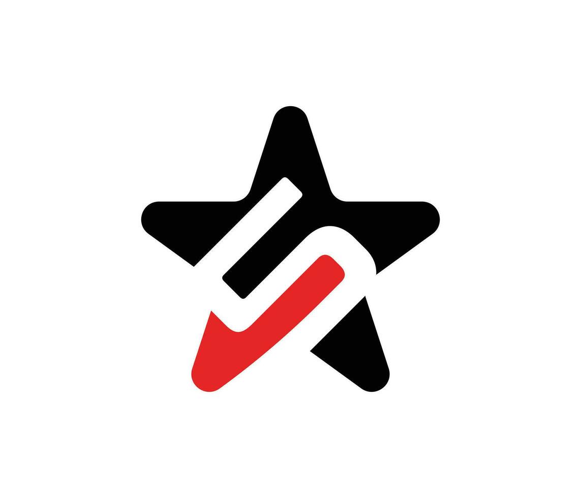 lettera 5 stella logo design modello vettore