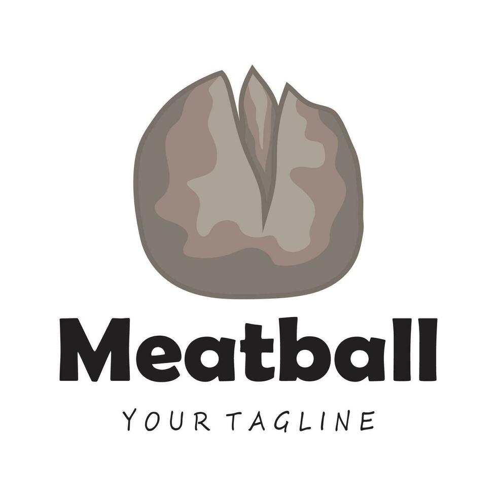 polpetta logo design illustrazione modello per asiatico cibo, elaborato carne, ristorante, attività commerciale vettore