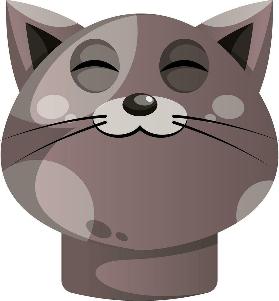 cartone animato grigio gatto vettore illustartion su bianca backgorund