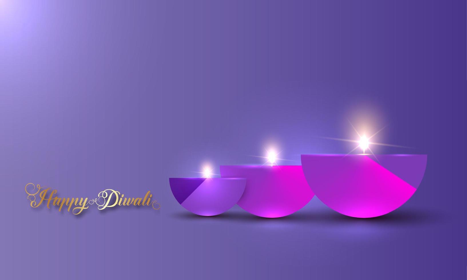 felice diwali festival delle luci india celebrazione modello colorato. design di banner grafico di lampade a olio indiane diya, design moderno in colori vivaci. stile di arte vettoriale, sfondo di colore sfumato vettore