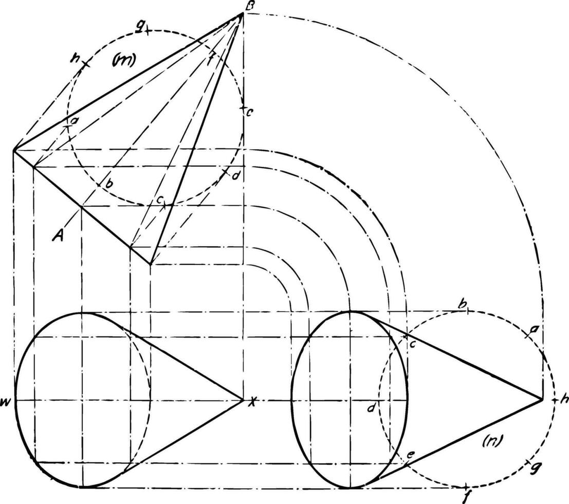 proiezione di cono Vintage ▾ illustrazione. vettore