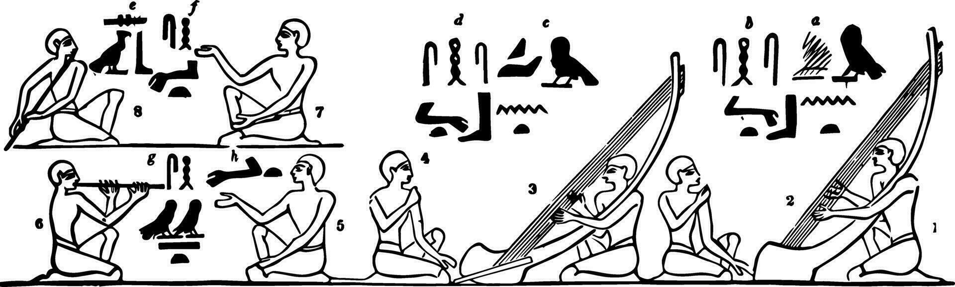 egiziano musica, Vintage ▾ illustrazione. vettore