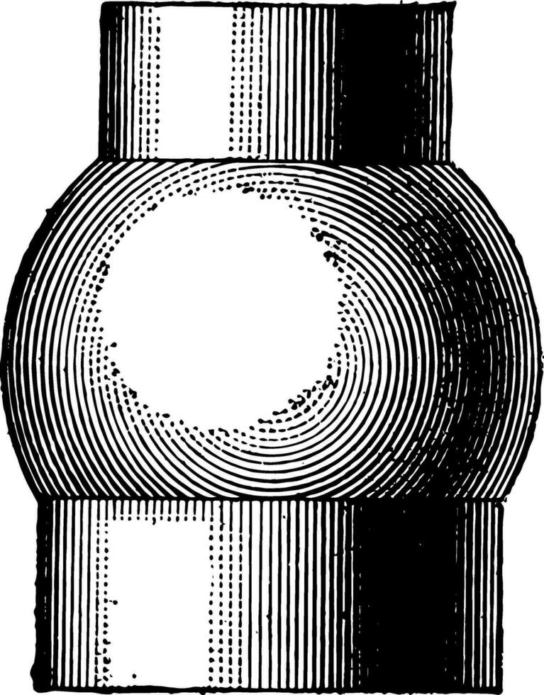 intersecano cilindro e sfera Vintage ▾ illustrazione. vettore