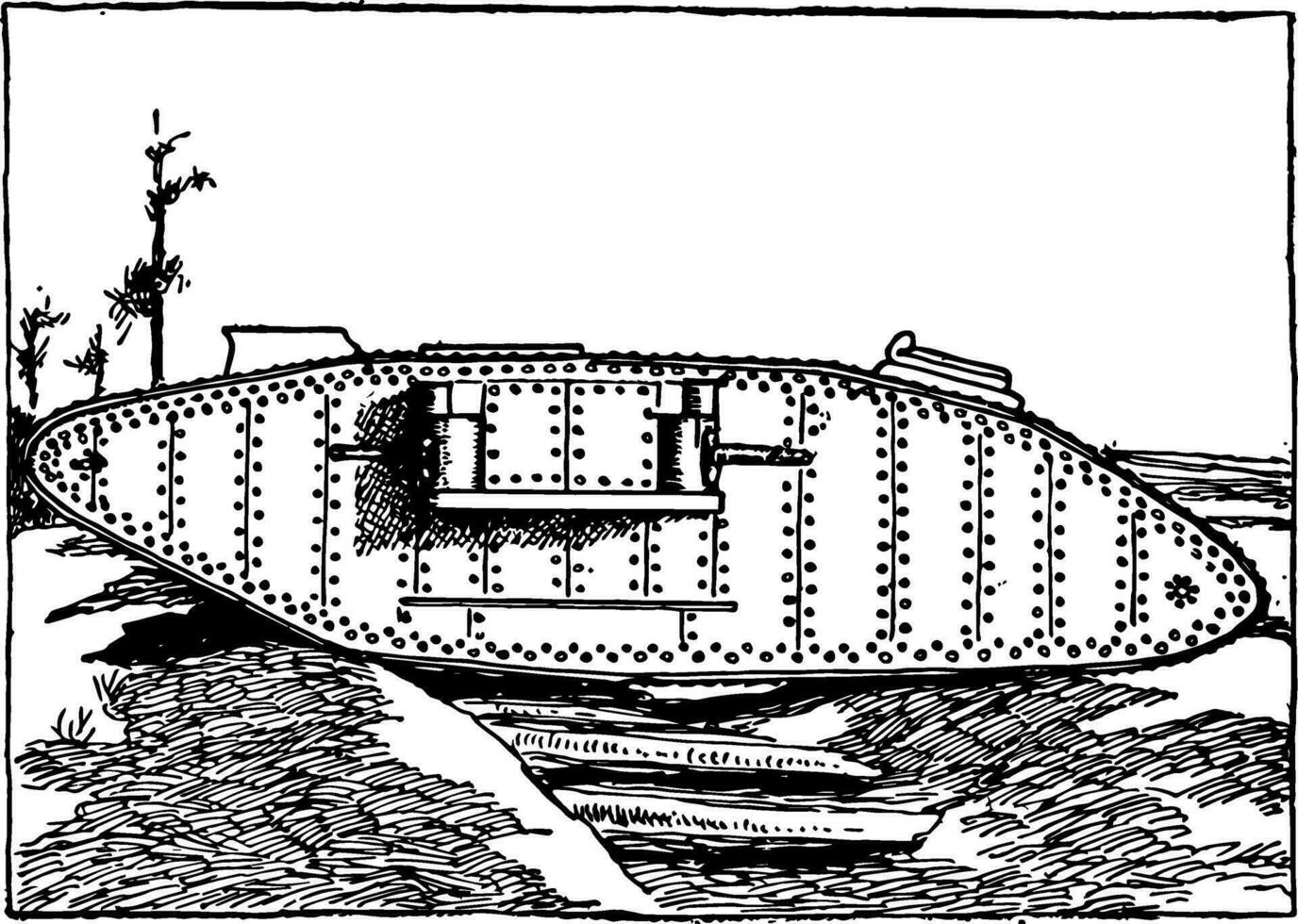 inglese cisterna, Vintage ▾ illustrazione. vettore