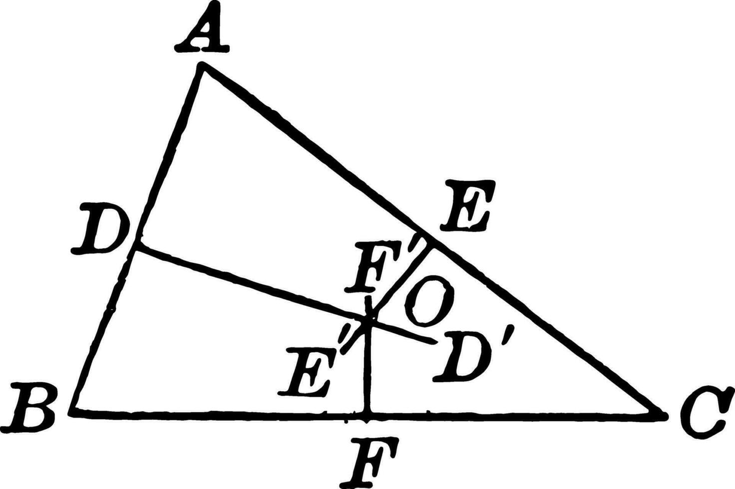 circocentro di triangolo Vintage ▾ illustrazione. vettore