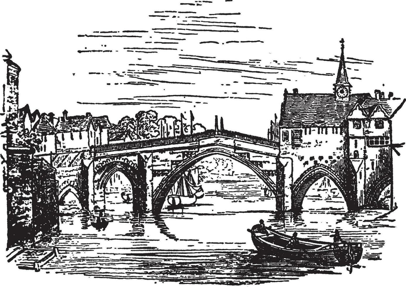 York ponte, Vintage ▾ illustrazione. vettore