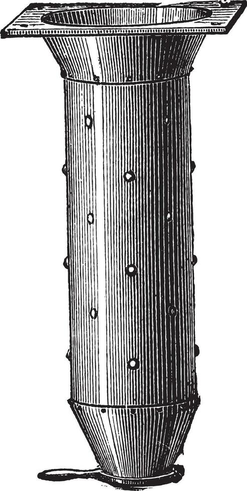 il verticale calcestruzzo miscelatore Vintage ▾ incisione vettore