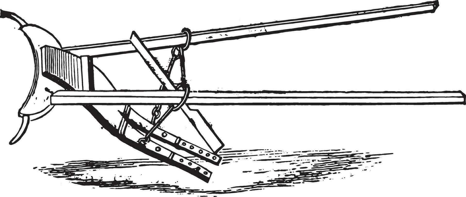 vecchio aratro di osteobotnia, Vintage ▾ incisione. vettore