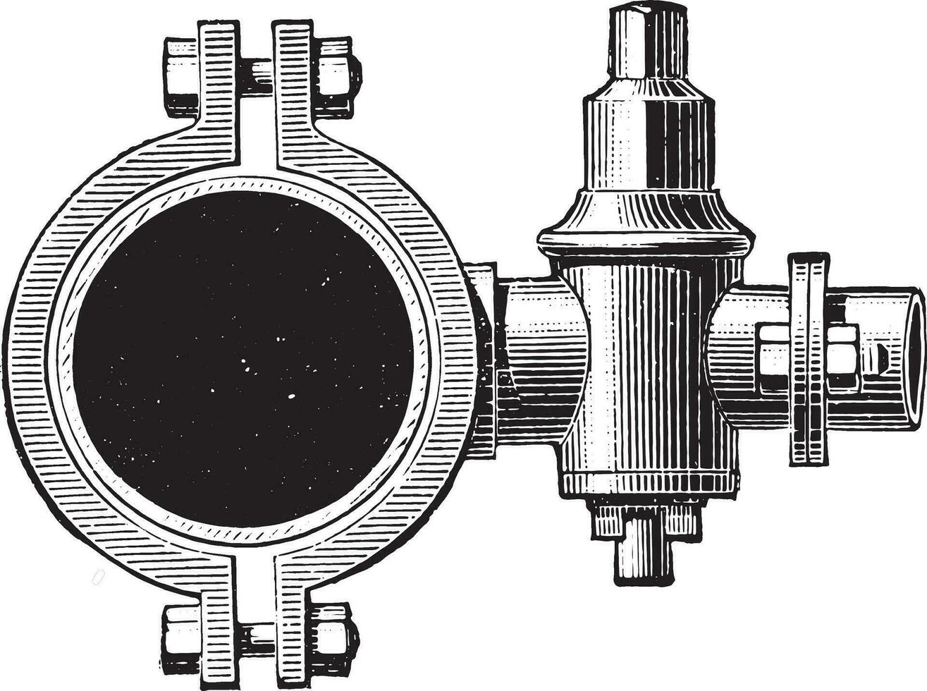 laterale idrante, Vintage ▾ incisione. vettore