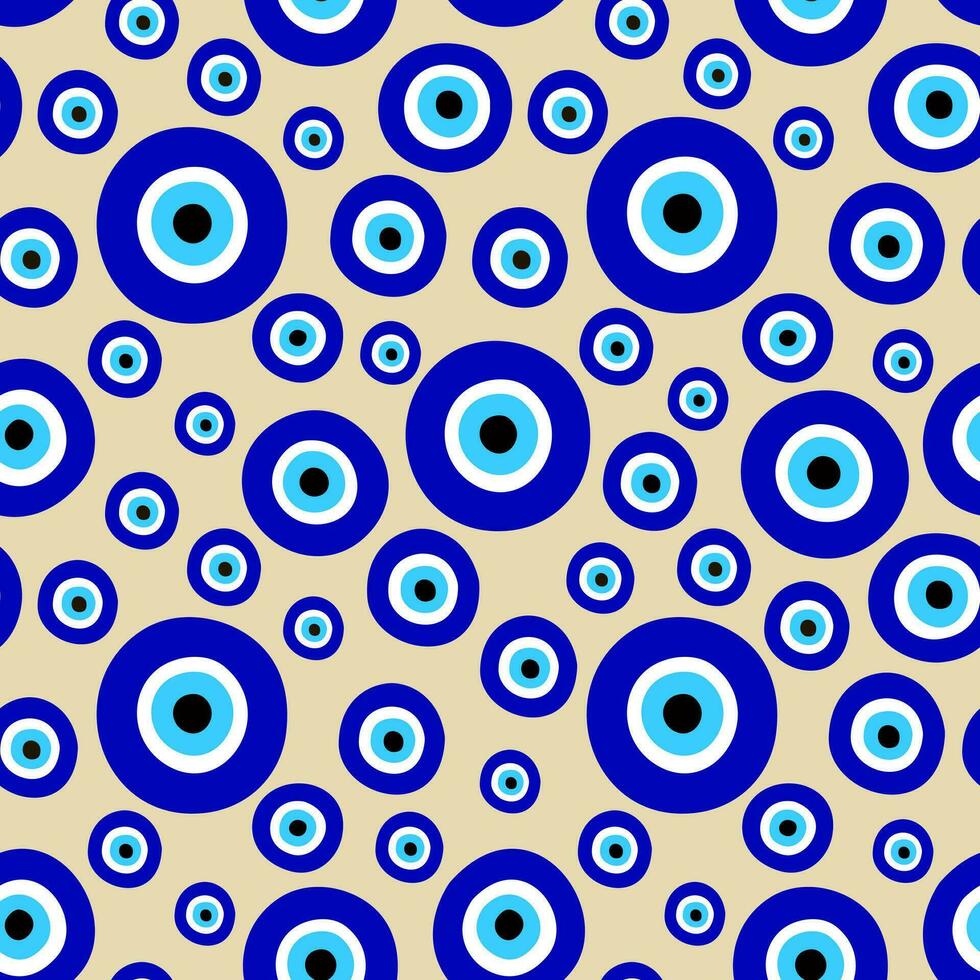 senza soluzione di continuità modello con il male occhi. simbolo di protezione tacchino, Grecia, Cipro, Creta. amuleto blu fatima occhio vettore