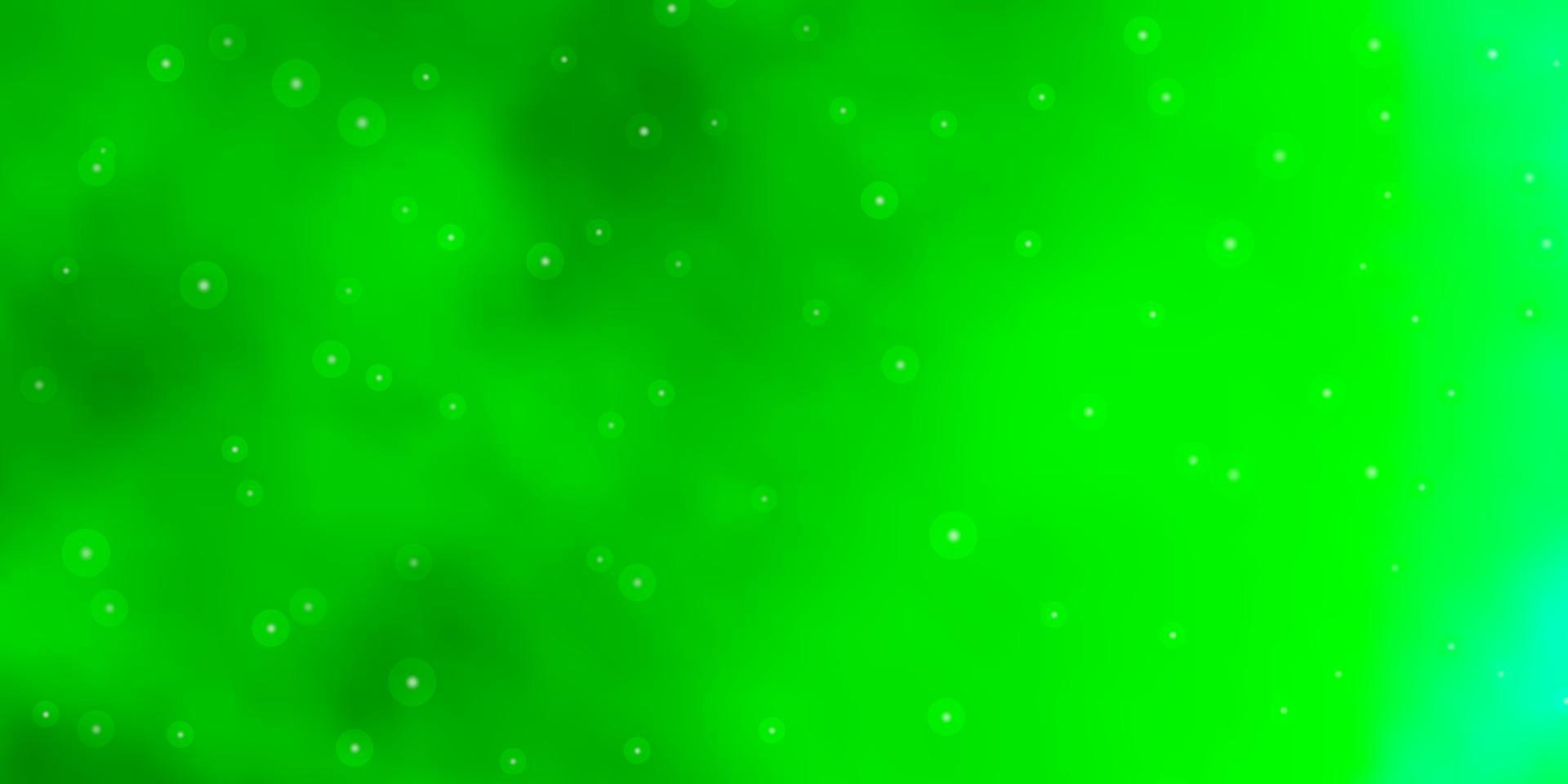 sfondo vettoriale verde chiaro con stelle colorate.
