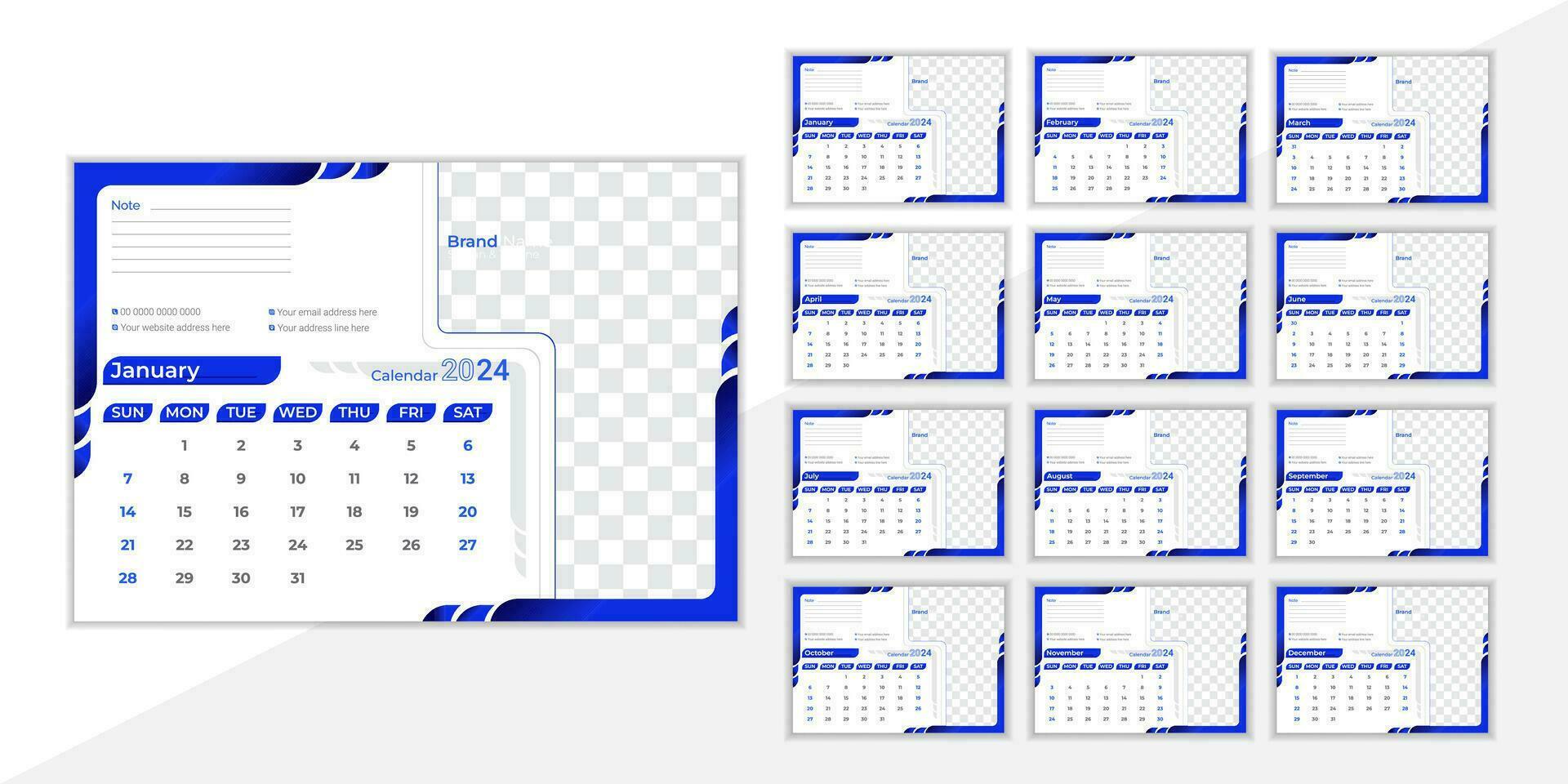 aziendale scrivania calendario design modello vettore