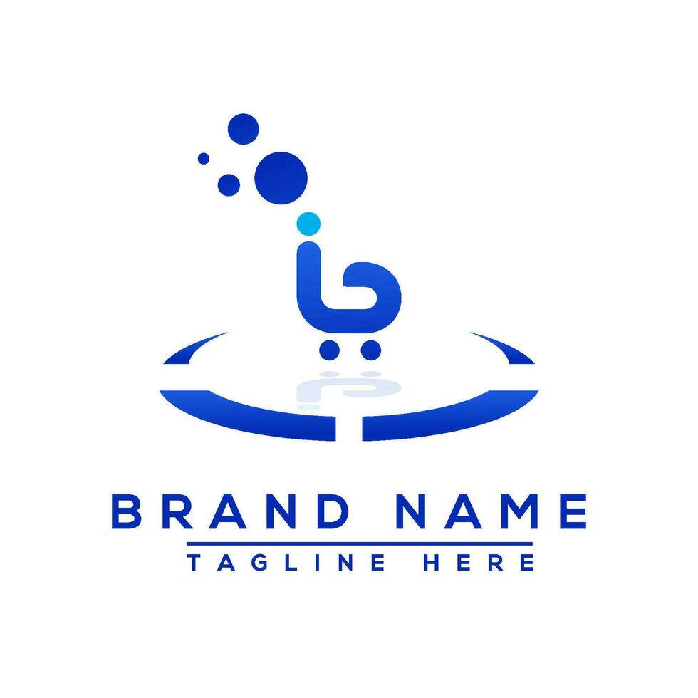 lettera I l blu professionale logo per tutti tipi di attività commerciale vettore