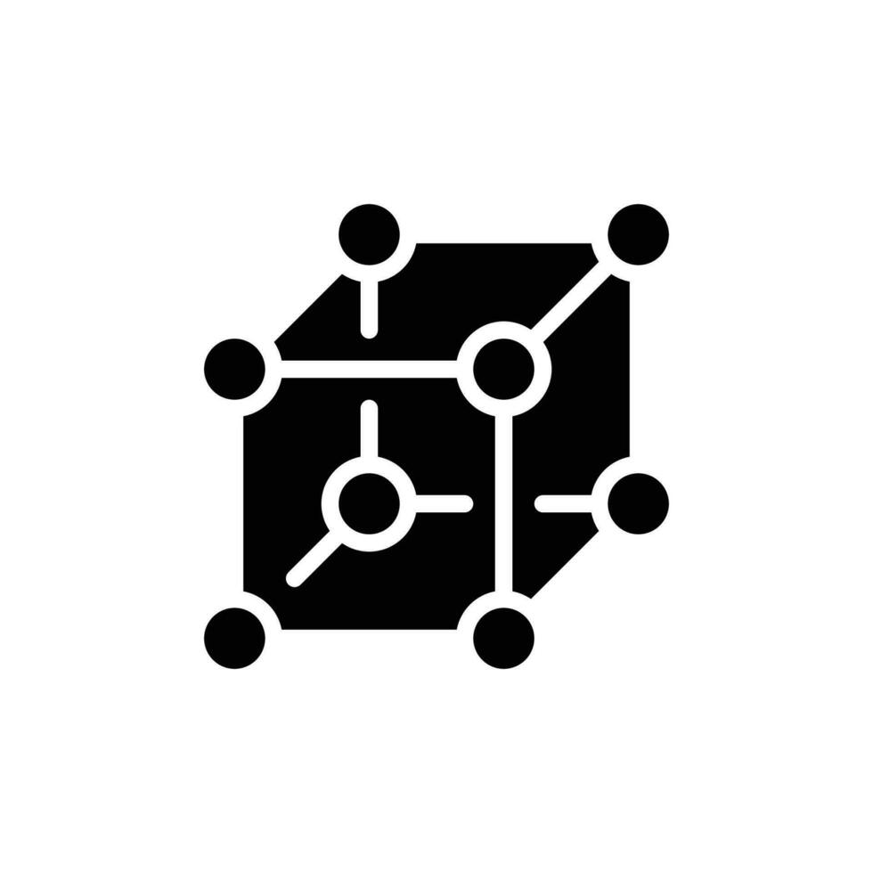 struttura icona. semplice solido stile. nube, nativo, reagire, atomo, computer tecnologia concetto. nero silhouette, glifo simbolo. vettore illustrazione isolato.