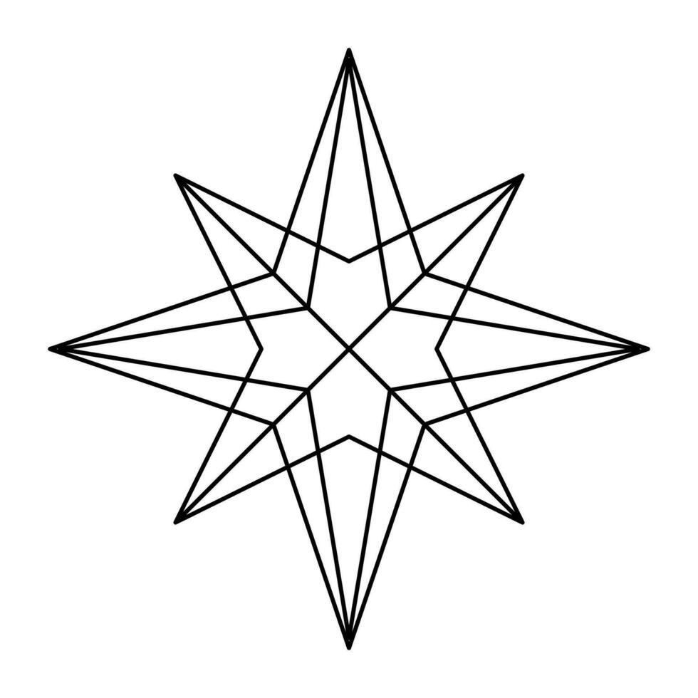 Natale vettore fiocco di neve origami stella di betlemme isolato su bianca sfondo. geometrico linea neve icona. natale design elemento per striscione, saluto carta