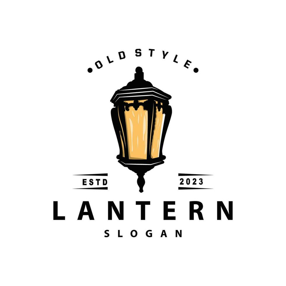 lanterna logo design strada lampada vecchio classico Vintage ▾ minimalista illustrazione modello vettore