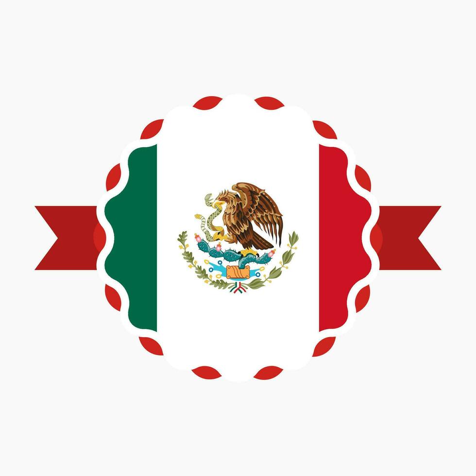creativo Messico bandiera emblema distintivo vettore