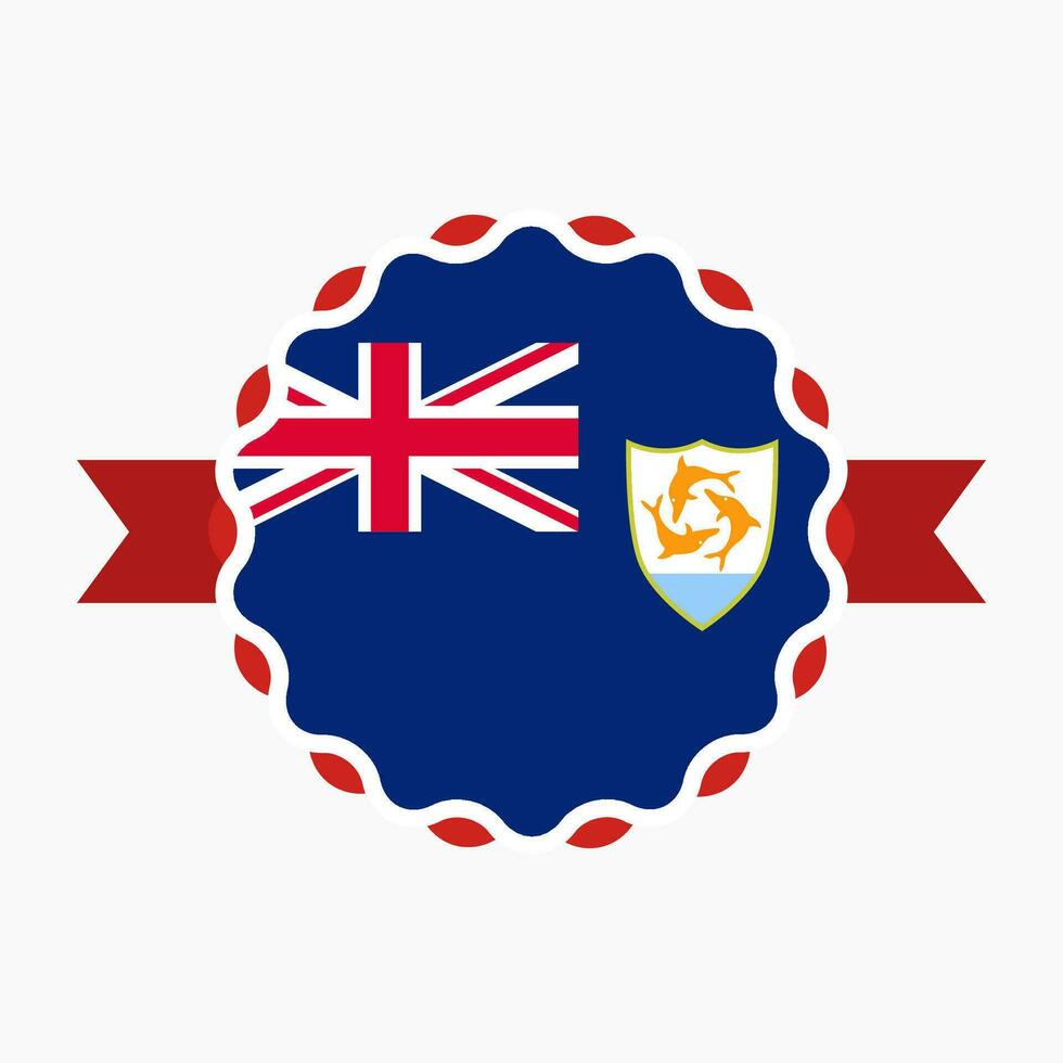 creativo anguilla bandiera emblema distintivo vettore