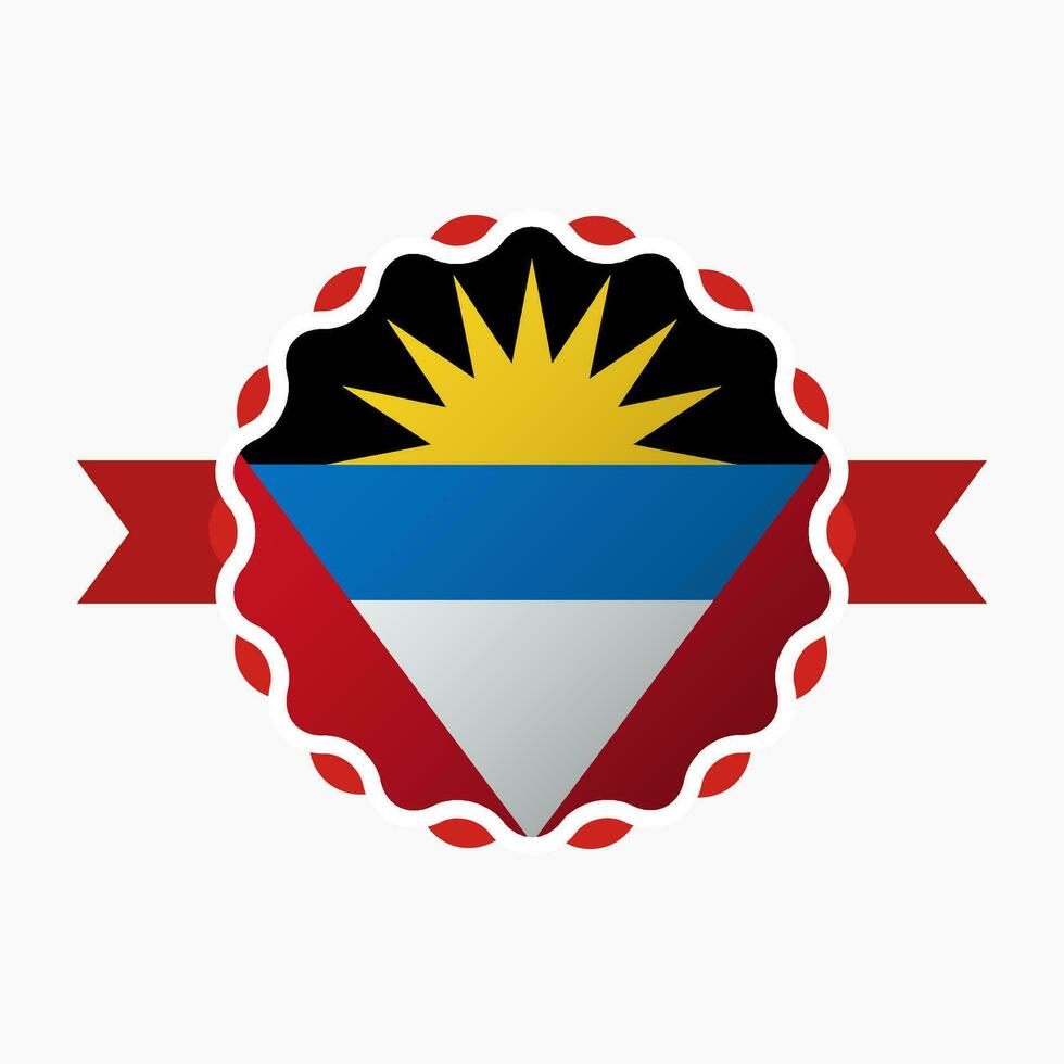 creativo antigua e barbuda bandiera emblema distintivo vettore