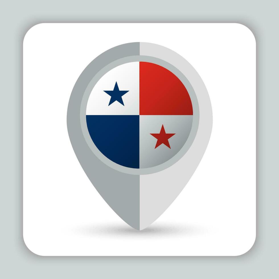 Panama bandiera perno carta geografica icona vettore