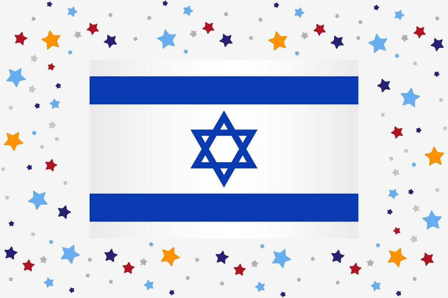 Israele bandiera indipendenza giorno celebrazione con stelle vettore