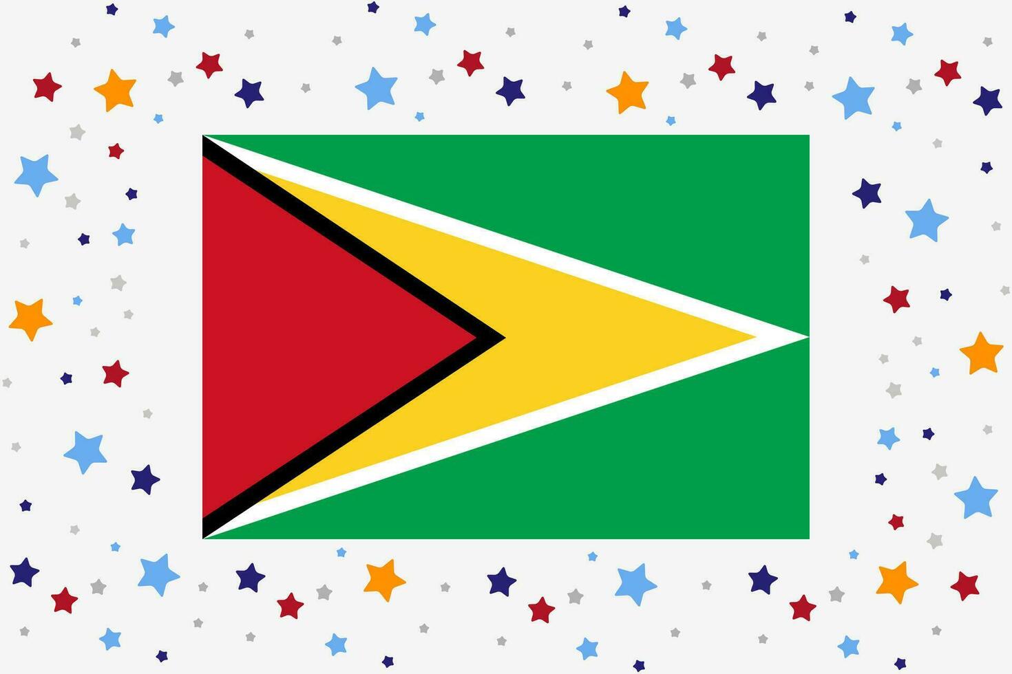 Guyana bandiera indipendenza giorno celebrazione con stelle vettore