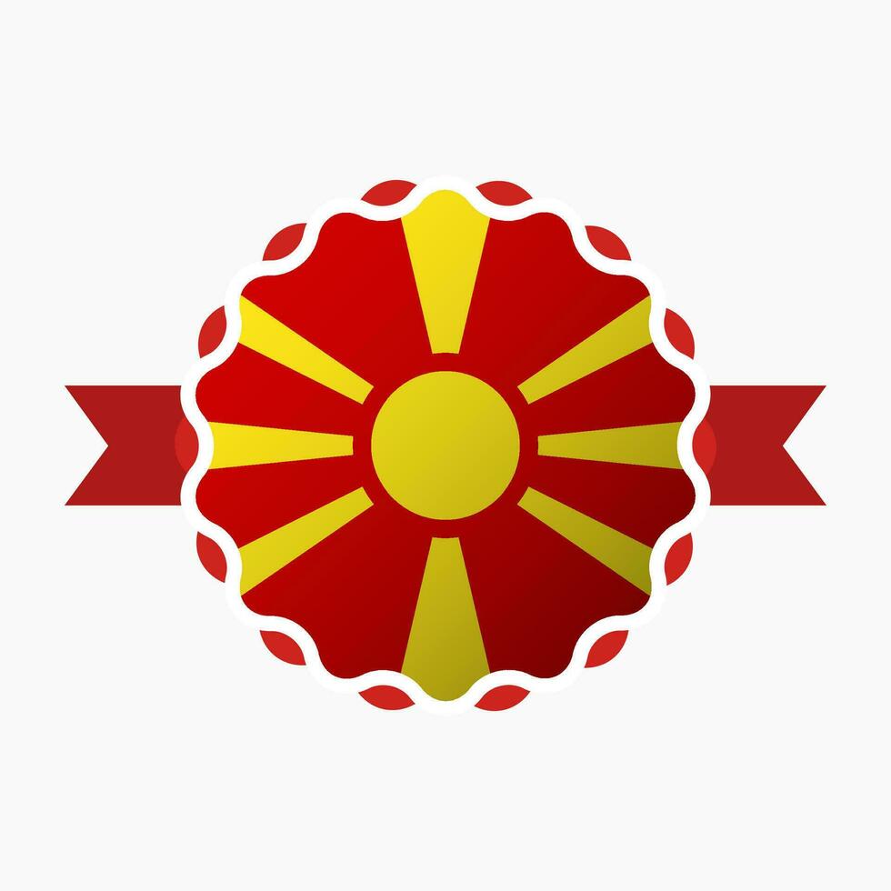 creativo macedonia bandiera emblema distintivo vettore