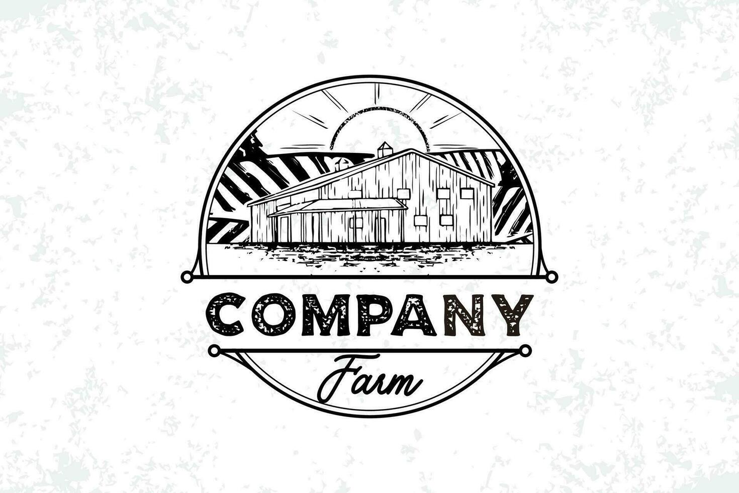 azienda agricola emblema logo vettore design. magazzino oggetti e agricolo i campi