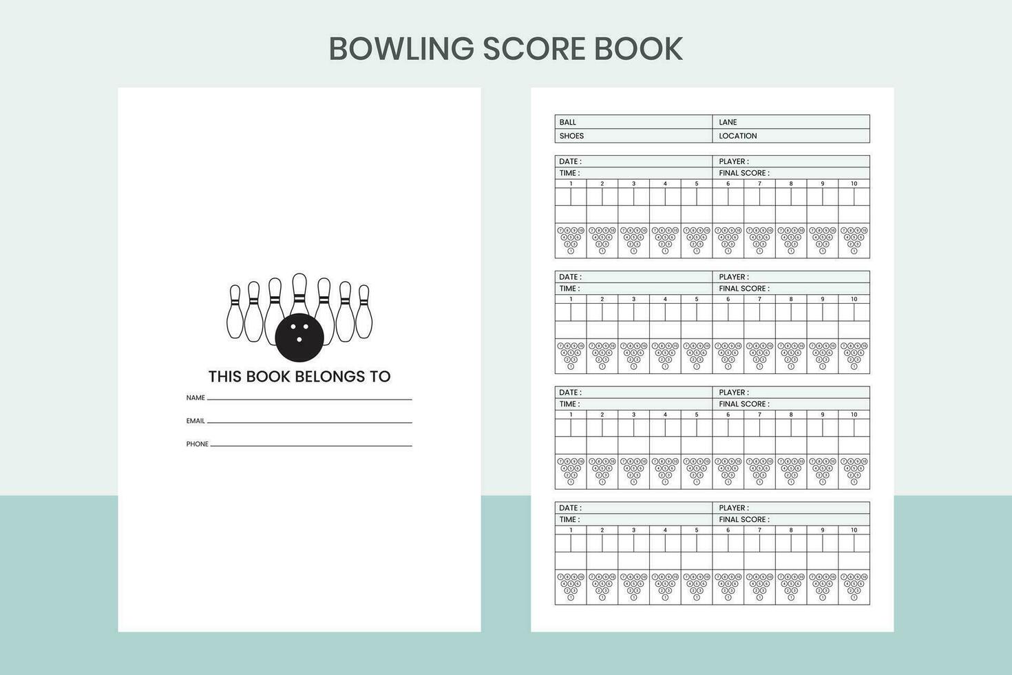 bowling Punto libro gratuito modello vettore