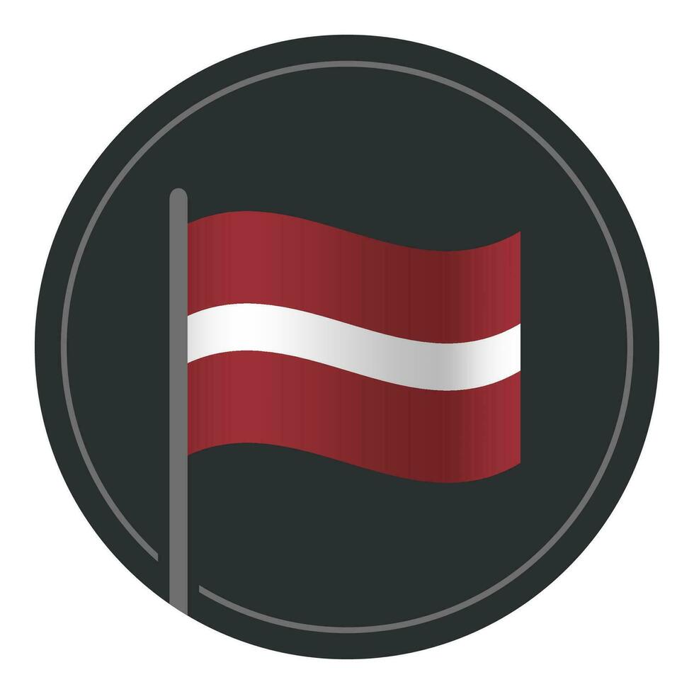 astratto Lettonia bandiera piatto icona nel cerchio isolato su bianca sfondo vettore