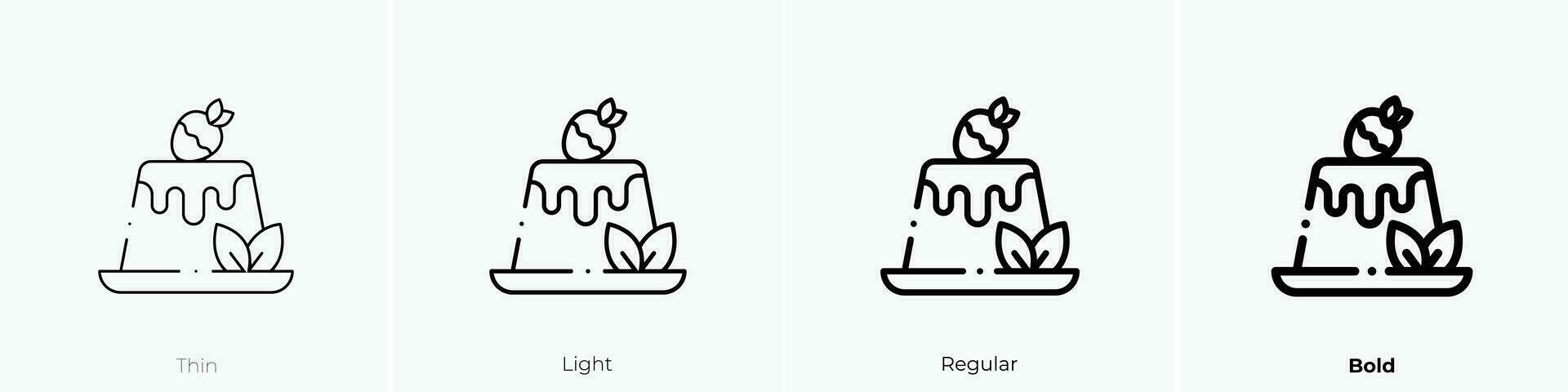 budino icona. sottile, luce, regolare e grassetto stile design isolato su bianca sfondo vettore